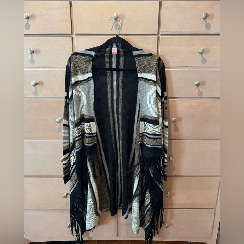 No Boundaries Black and Brown Patterned Shawl